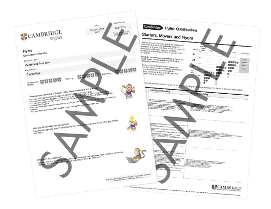 younger learners exam results examples