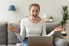 girl pleased with results