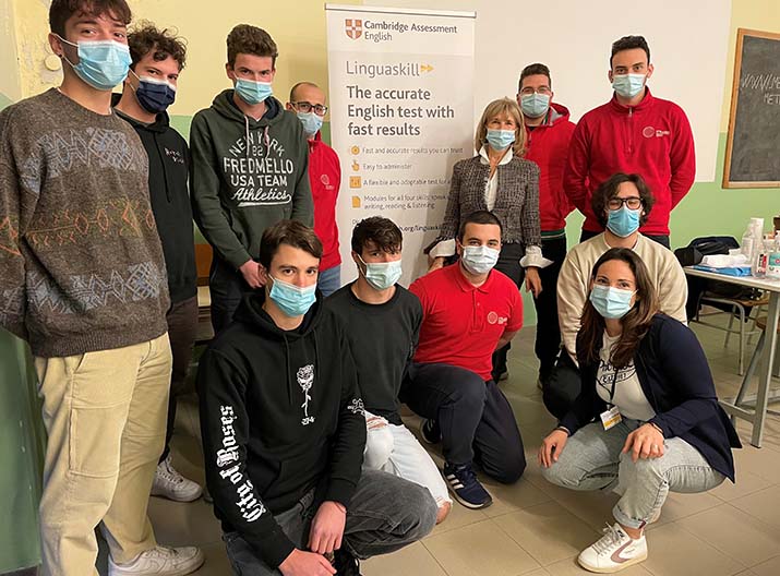 Group of students wearing masks